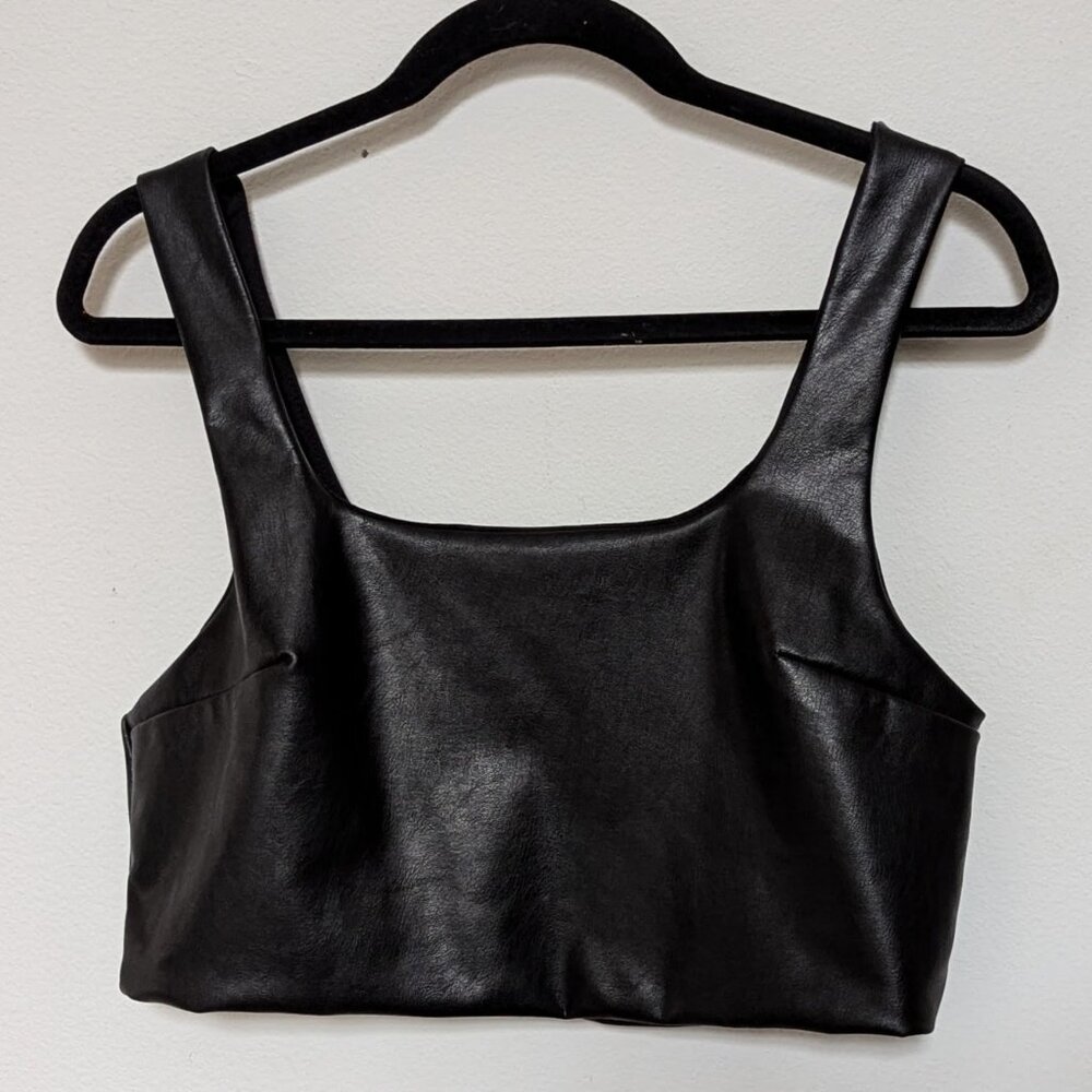 BBJ Los Angeles Faux Leather Crop Top